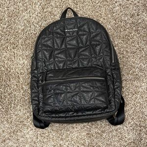 Michael Kors black quilted backpack